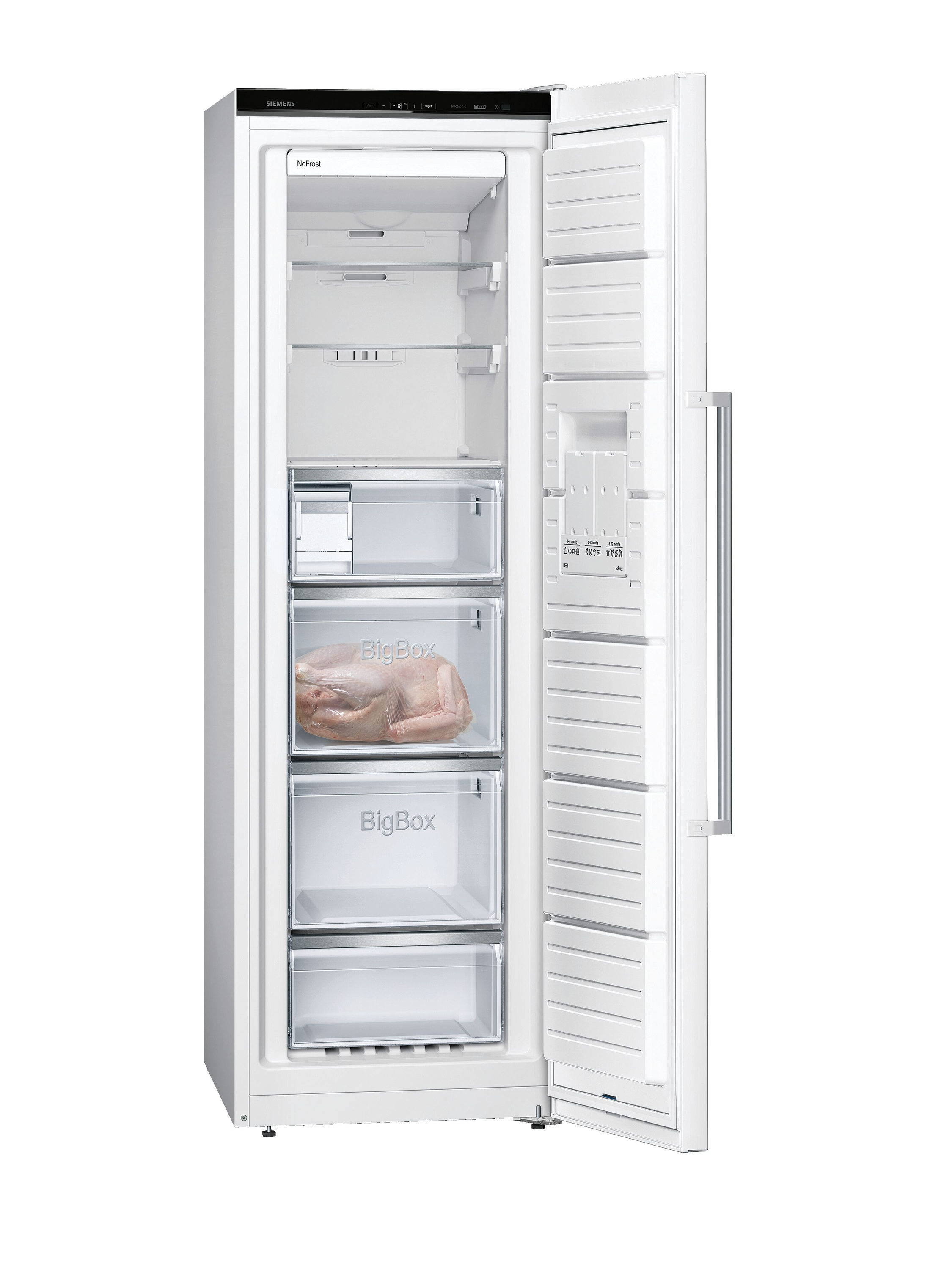 Congelador vertical - Siemens GS36NAWEP, No Frost, 242 l, Blanco