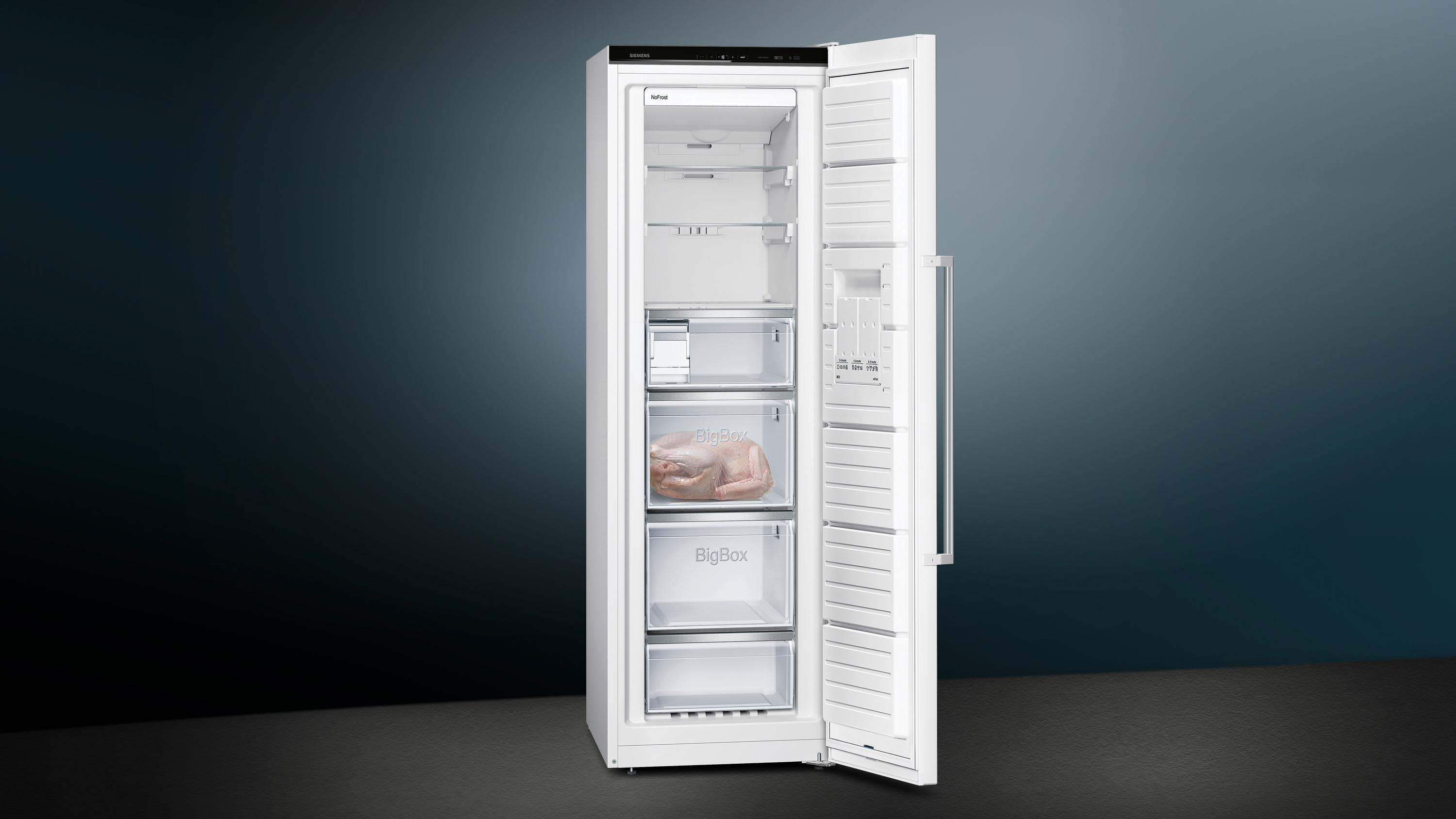 Congelador vertical - Siemens GS36NAWEP, No Frost, 242 l, Blanco