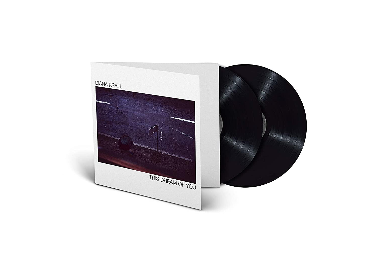 Album borító két fekete bakelit lemezzel. Album címe: 'THIS DREAM OF YOU' Diana Krall-tól.