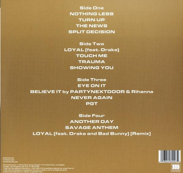 Die Rückseite eines Schallplattenalbums mit dem Tracklisting.