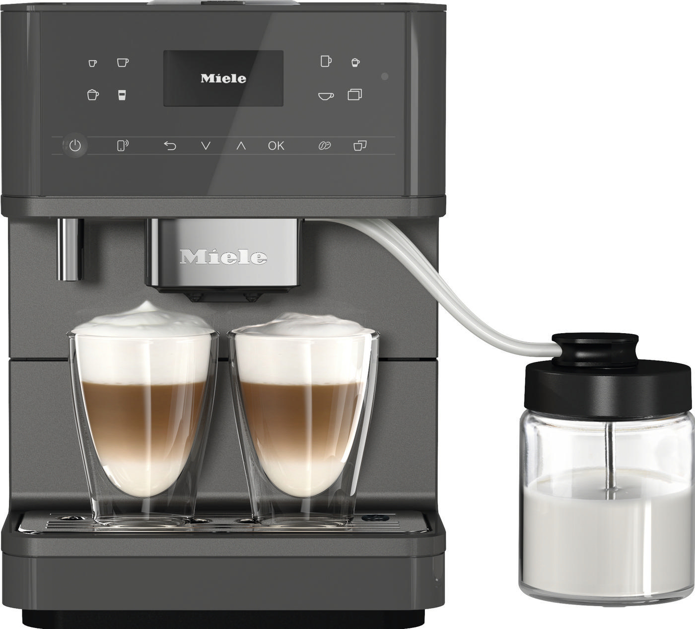 6560 Kaffeevollautomat PearlFinish MIELE CM Graphitgrau MilkPerfection