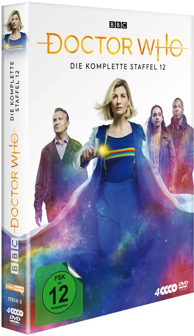 DVD-Box von Doctor Who, Staffel 12, mit Darstellern auf dem Cover.