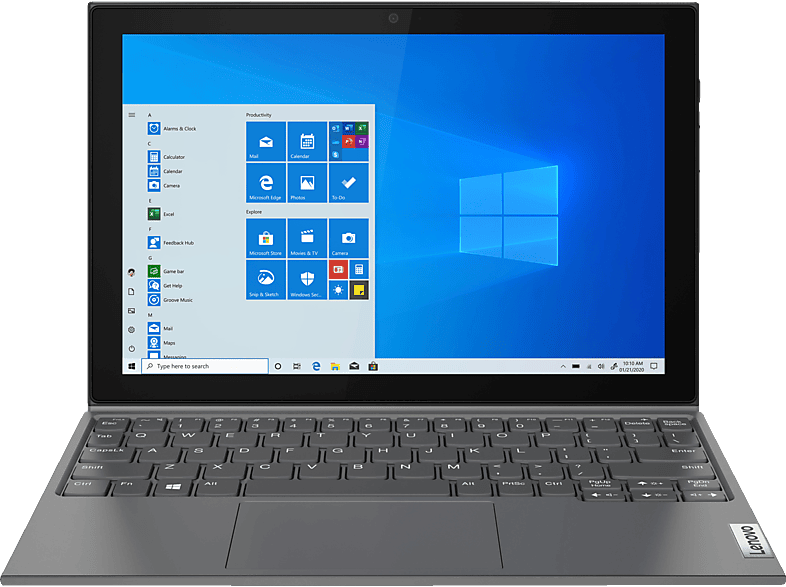4 Windows Duet Convertible, Display 10,3 64 UHD eMMC, LENOVO Intel® Graphitgrau Bit) GB IdeaPad Intel®, Touchscreen, Zoll 10 Home S-Modus Prozessor, (64 3i, 600, mit Celeron® GB RAM,