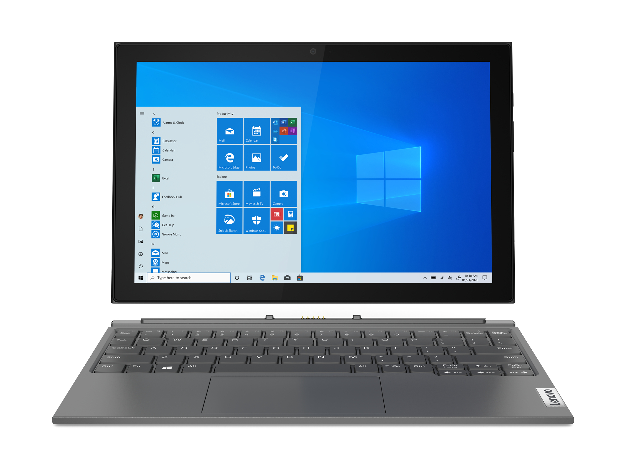 (64 Graphitgrau LENOVO Windows Home Duet Convertible, UHD Touchscreen, 4 Bit) S-Modus 10 mit Celeron® Display Intel®, 64 Prozessor, Intel® eMMC, RAM, 3i, GB 600, 10,3 Zoll GB IdeaPad