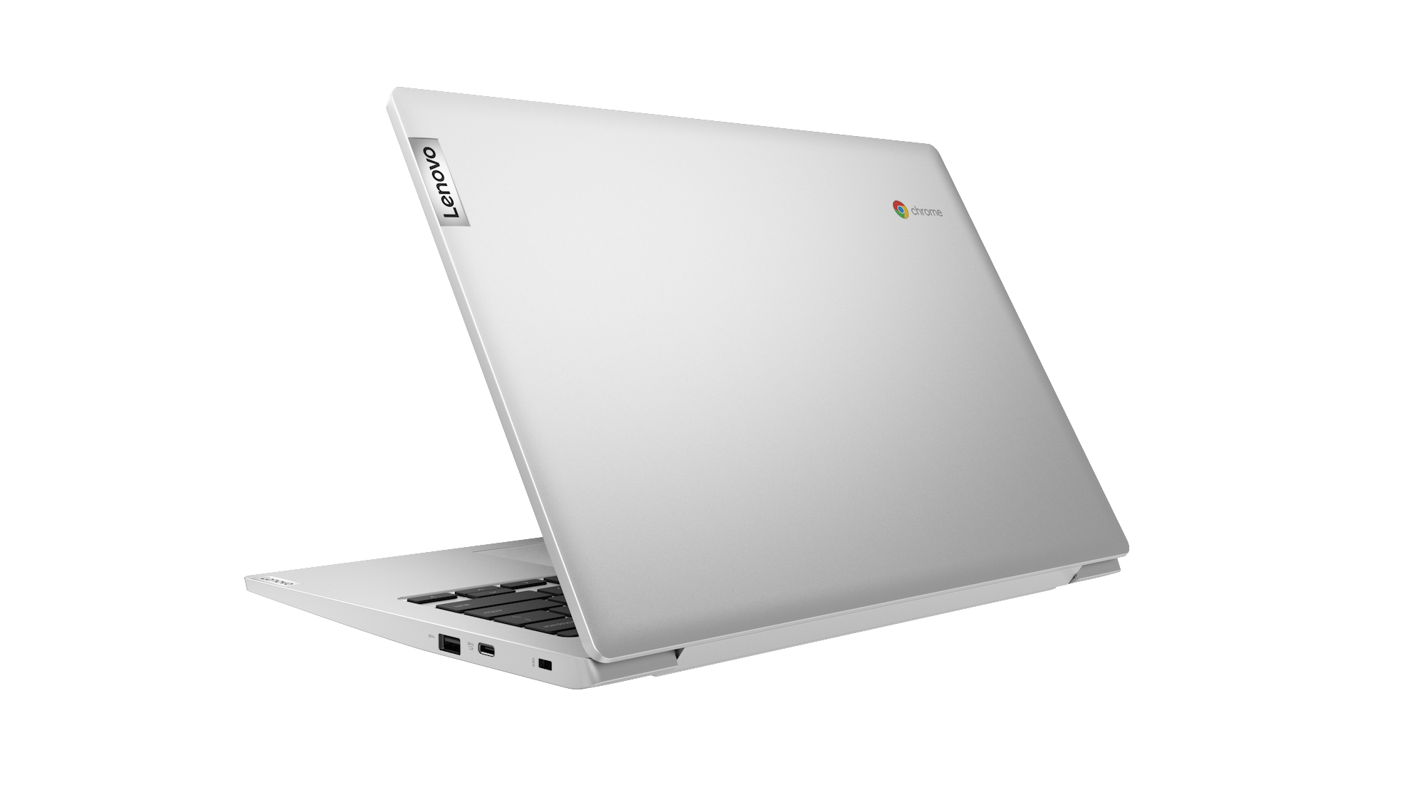 LENOVO IdeaPad 3, Chromebook, mit RAM, Platinsilber 64 Display, 4 Zoll GB Chrome OS 600, Prozessor, Intel®, N4020 14 UHD eMMC, GB Google Intel®