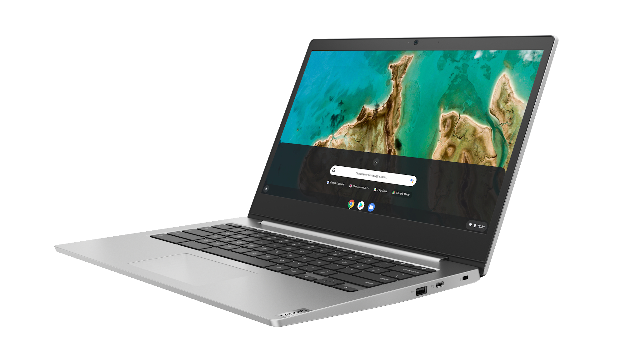 LENOVO IdeaPad 3, Chromebook, mit RAM, Platinsilber 64 Display, 4 Zoll GB Chrome OS 600, Prozessor, Intel®, N4020 14 UHD eMMC, GB Google Intel®