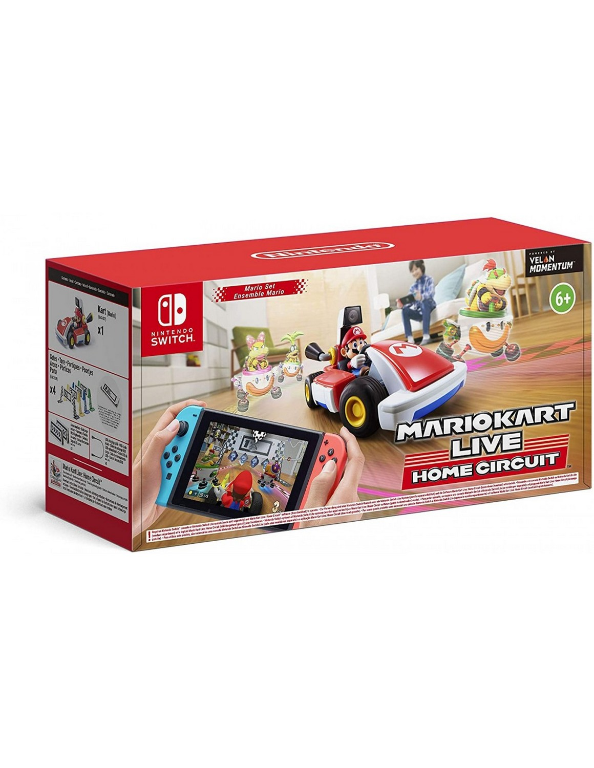 Caja de Mario Kart Live: Home Circuit. Juguete de Mario Kart y consola Nintendo Switch.