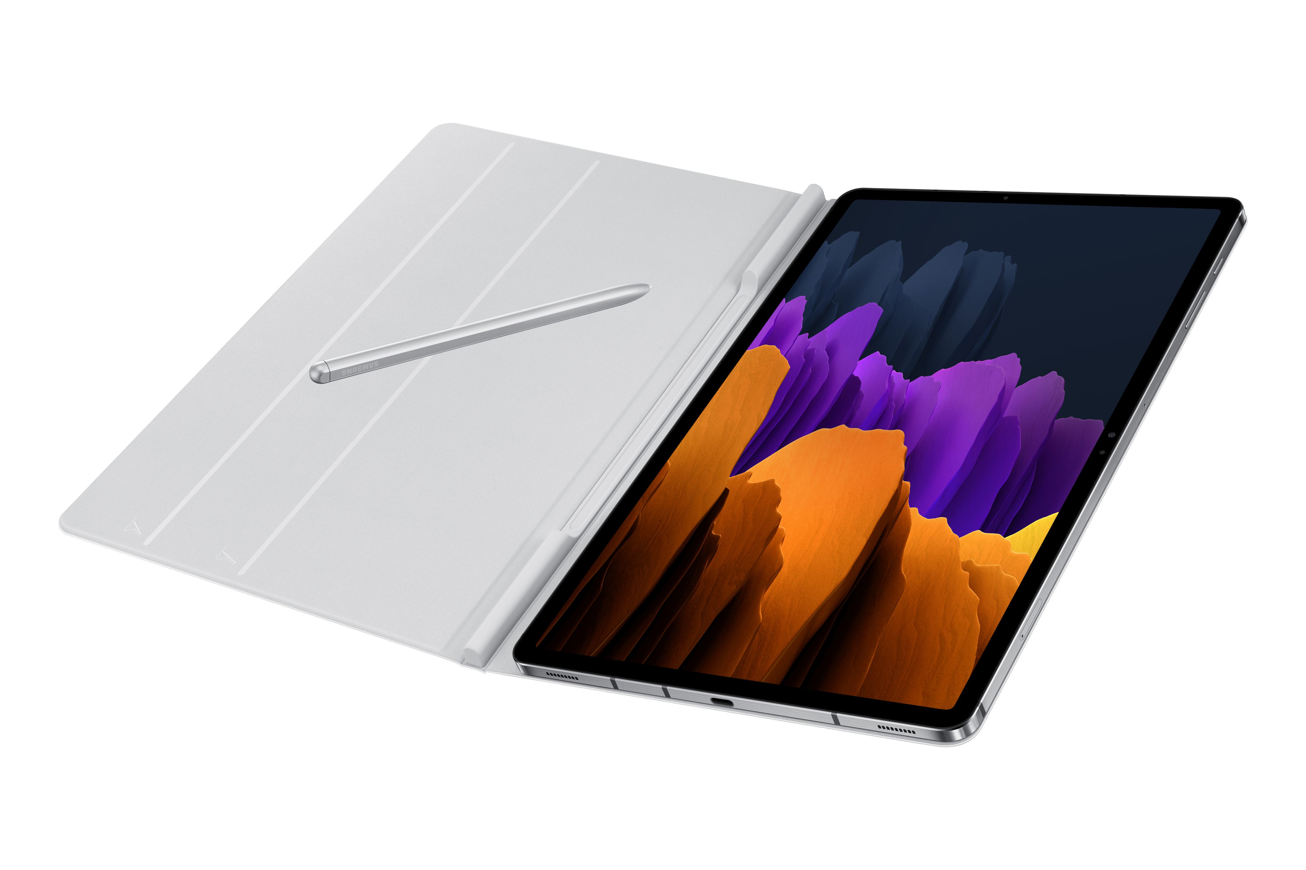 Ein Tablet mit Stift und Hülle.