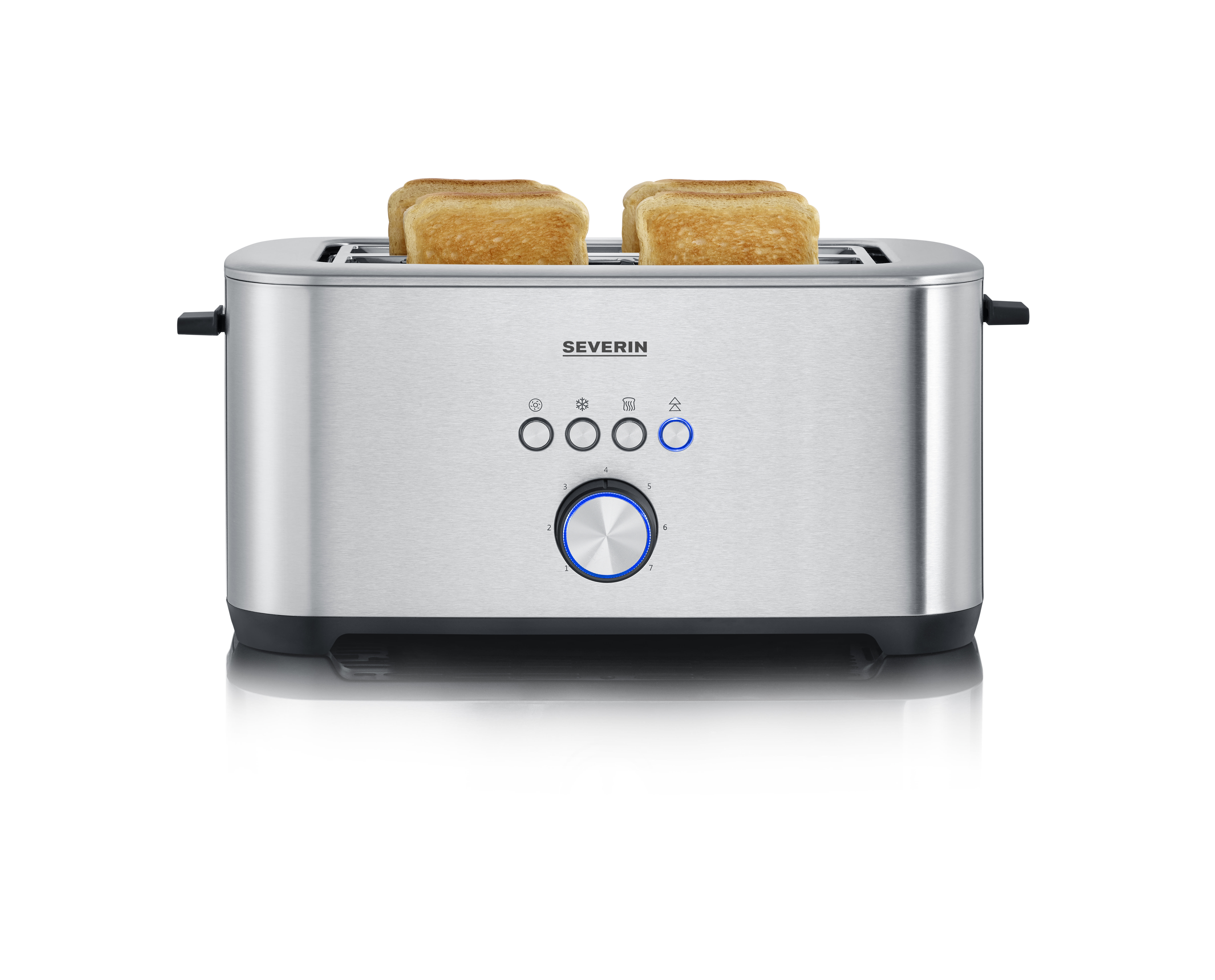 SEVERIN AT 2512 Toaster Edelstahl-gebürstet/Schwarz (1400 Watt, Schlitze: 2)