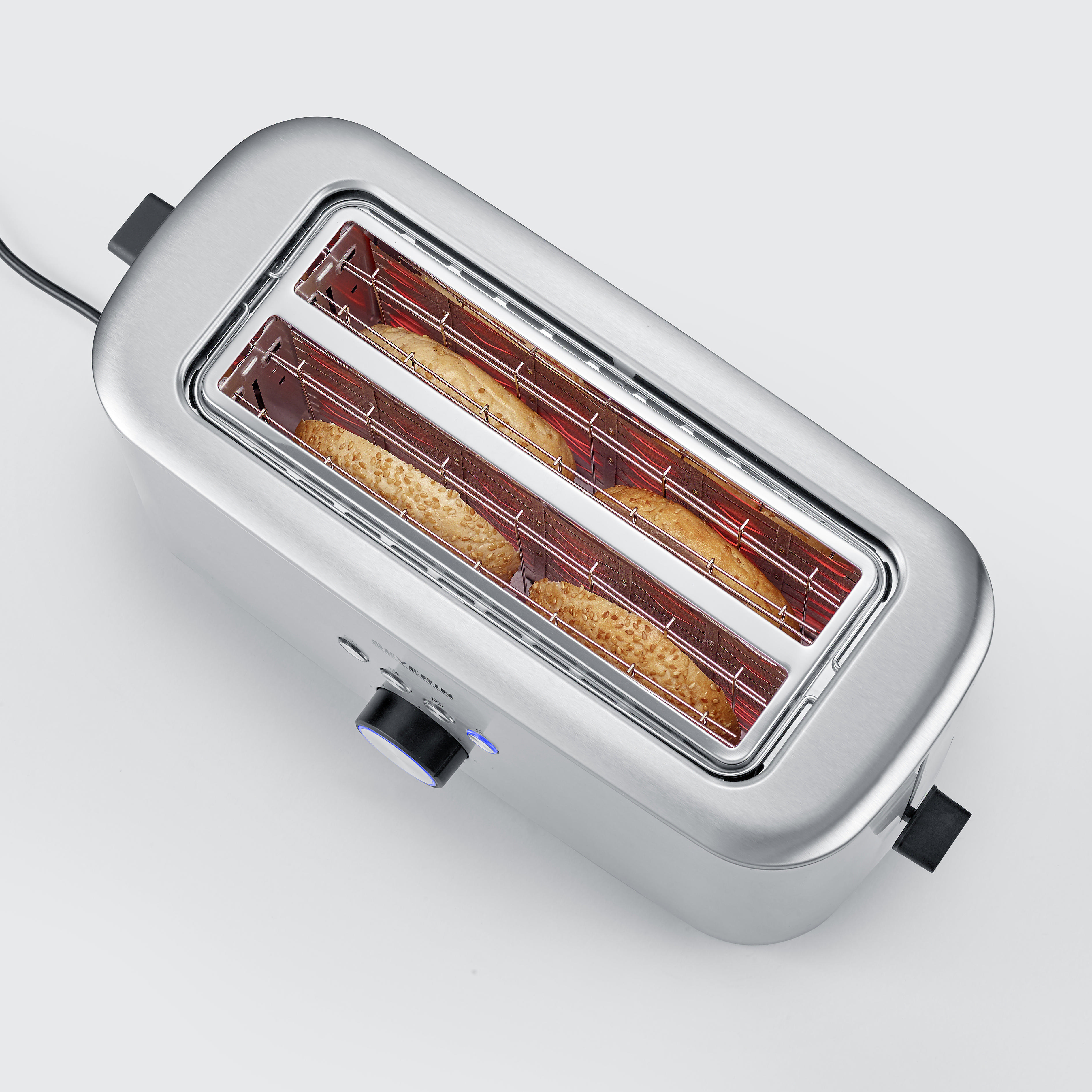 SEVERIN AT 2512 Toaster Edelstahl-gebürstet/Schwarz (1400 Watt, Schlitze: 2)