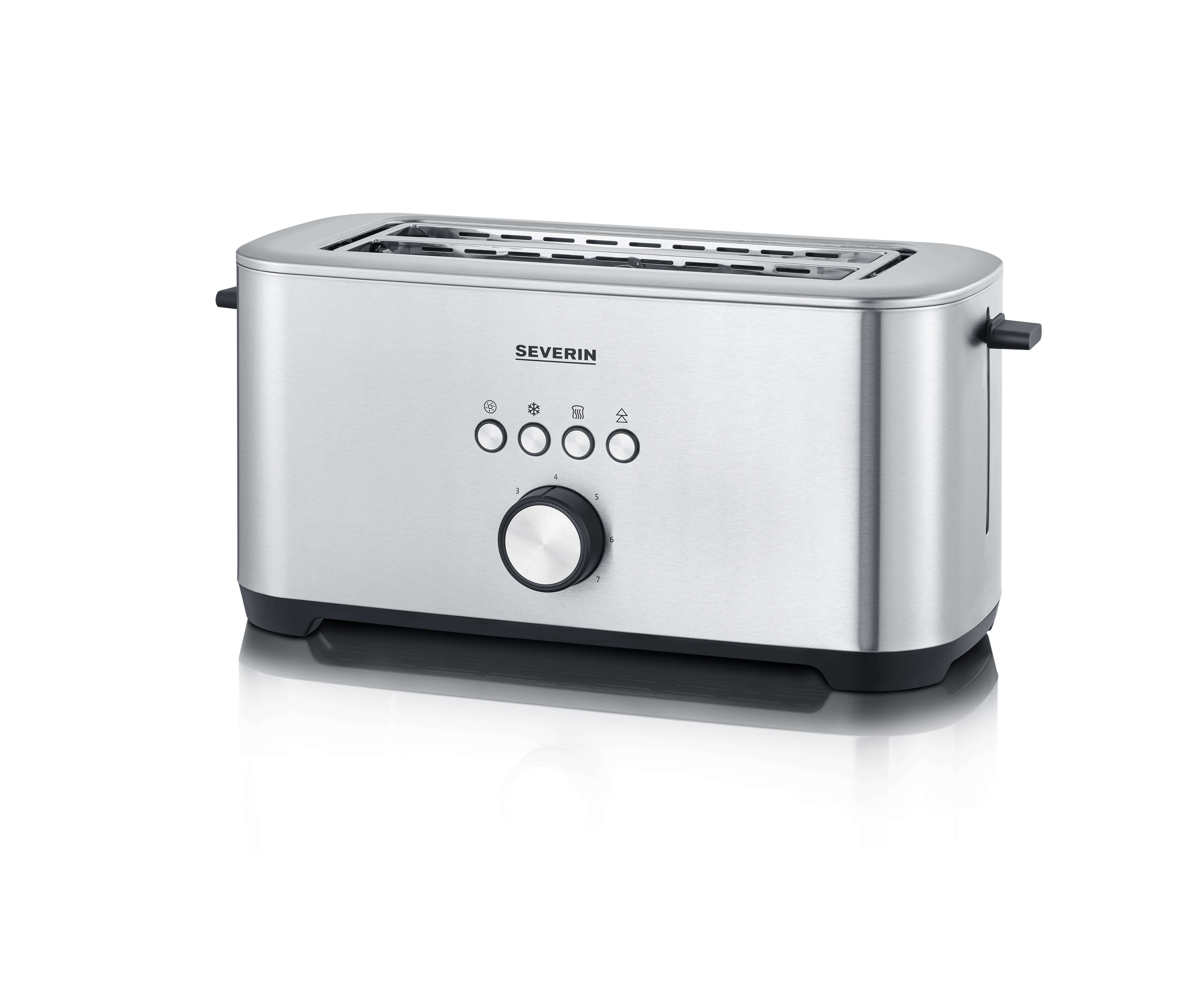 SEVERIN AT 2512 Toaster Edelstahl-gebürstet/Schwarz (1400 Watt, Schlitze: 2)