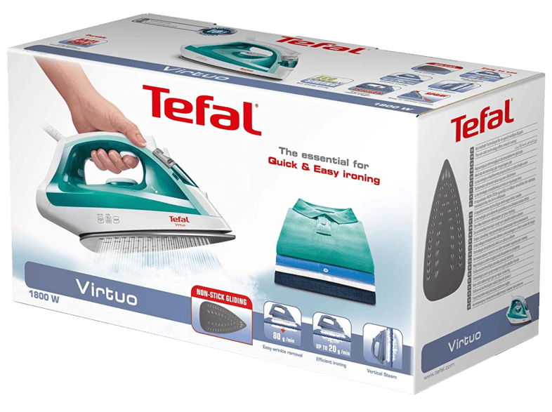 Утюг tefal virtuo fv1711e0 синий белый