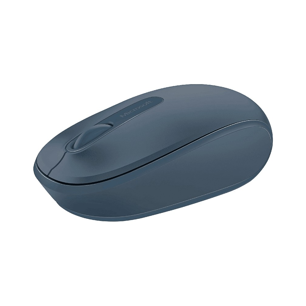 Ratón inalámbrico Microsoft azul.
