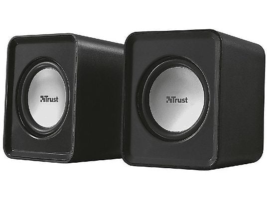 Altavoces para PC - Trust Leto, 6W, 2.0 canales, Diseño compacto, Negro