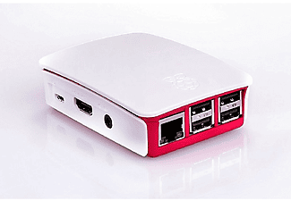 Chasis PC - Caja para Raspberry Oficial Pi 3, Montaje fácil a presión, Rojo, Blanco 