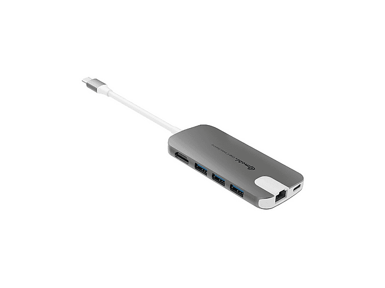 REACONDICIONADO Seminuevo Muy bueno Hub - Silver HT Type-C, Adaptador Hub, USB 3.0, USB-C, MicroSDHD, SDHC, HDMI, Ethernet