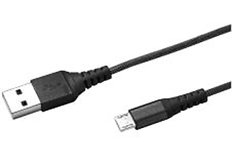 Cable USB - Celly USBMICRONYLBK, De USB A a Micro USB A, 1m, Macho/macho, Negro