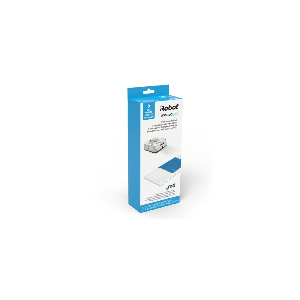 Accesorio Aspirador Irobot pack 7 paños desechables para braava jet m6 recambios originales kit fregar roomba 1 uso 4632822 piezas en profundidad serie 7x blanco un