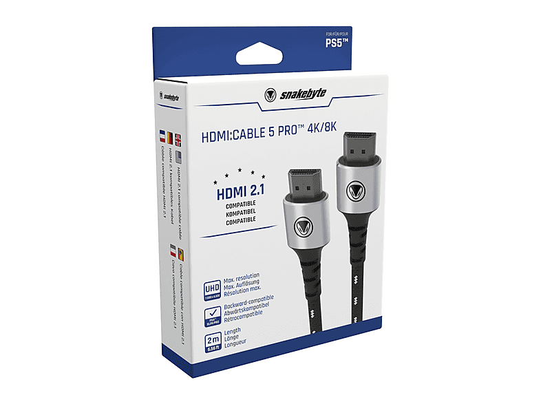 Snakebyte HDMI:CABLE 5 pro™ 4K/8K 2m für PS5; HDMI Kabel — Foto 2 von 2