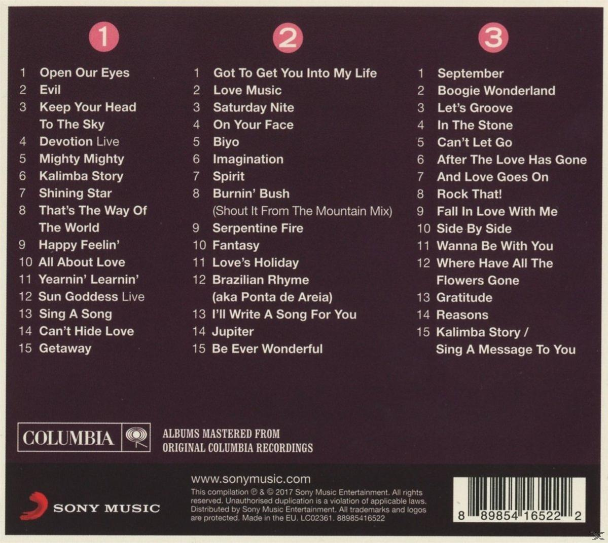 Album borító számlistákkal és előadói információkkal, "Albumok a Columbia eredeti felvételeiről masterelve".