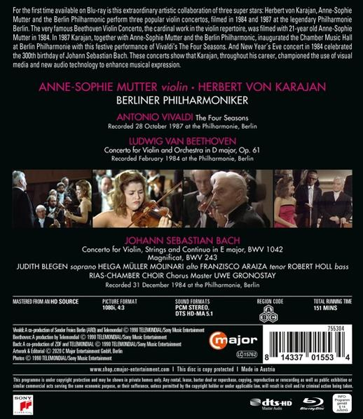 Die Rückseite einer Blu-ray-Hülle mit Text und Bildern von Darstellern.