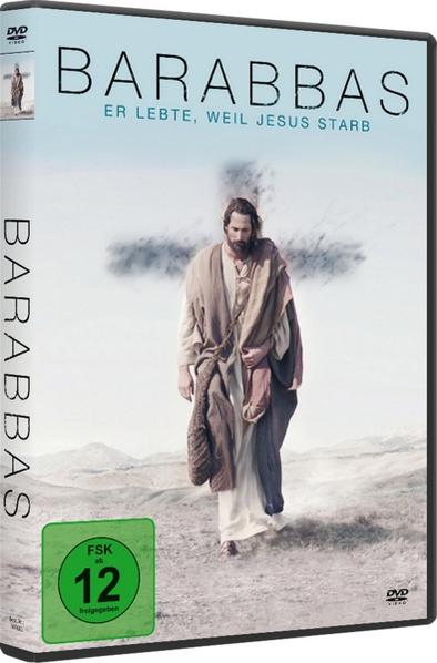 DVD-Cover 'Barabbas' mit Mann, der auf ein Kreuz zugeht.