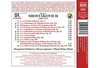 Gritskova,Margarita/Prinz,Maria - Songs and Romances  - (CD)