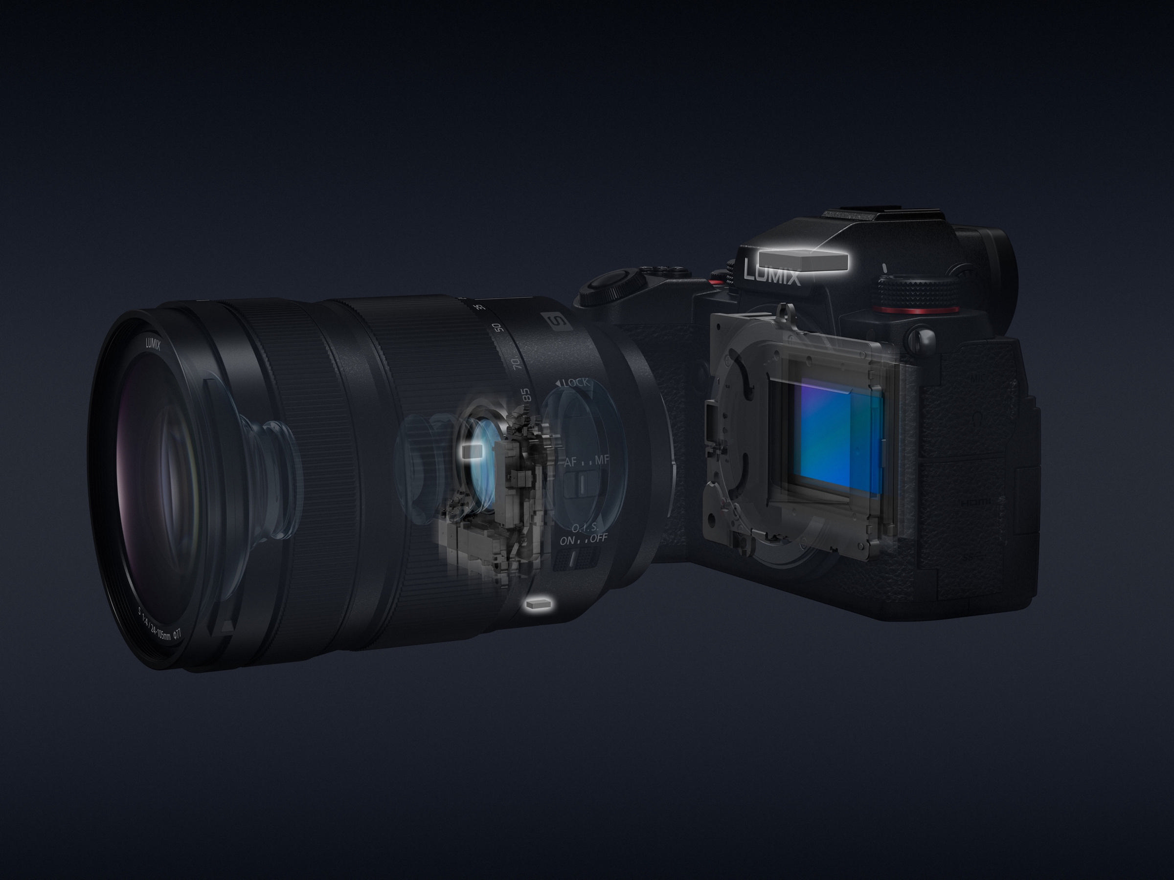 PANASONIC DC-S5E-K Kit Systemkamera mit cm Objektiv mm, 20-60 Display 7,6 Touchscreen
