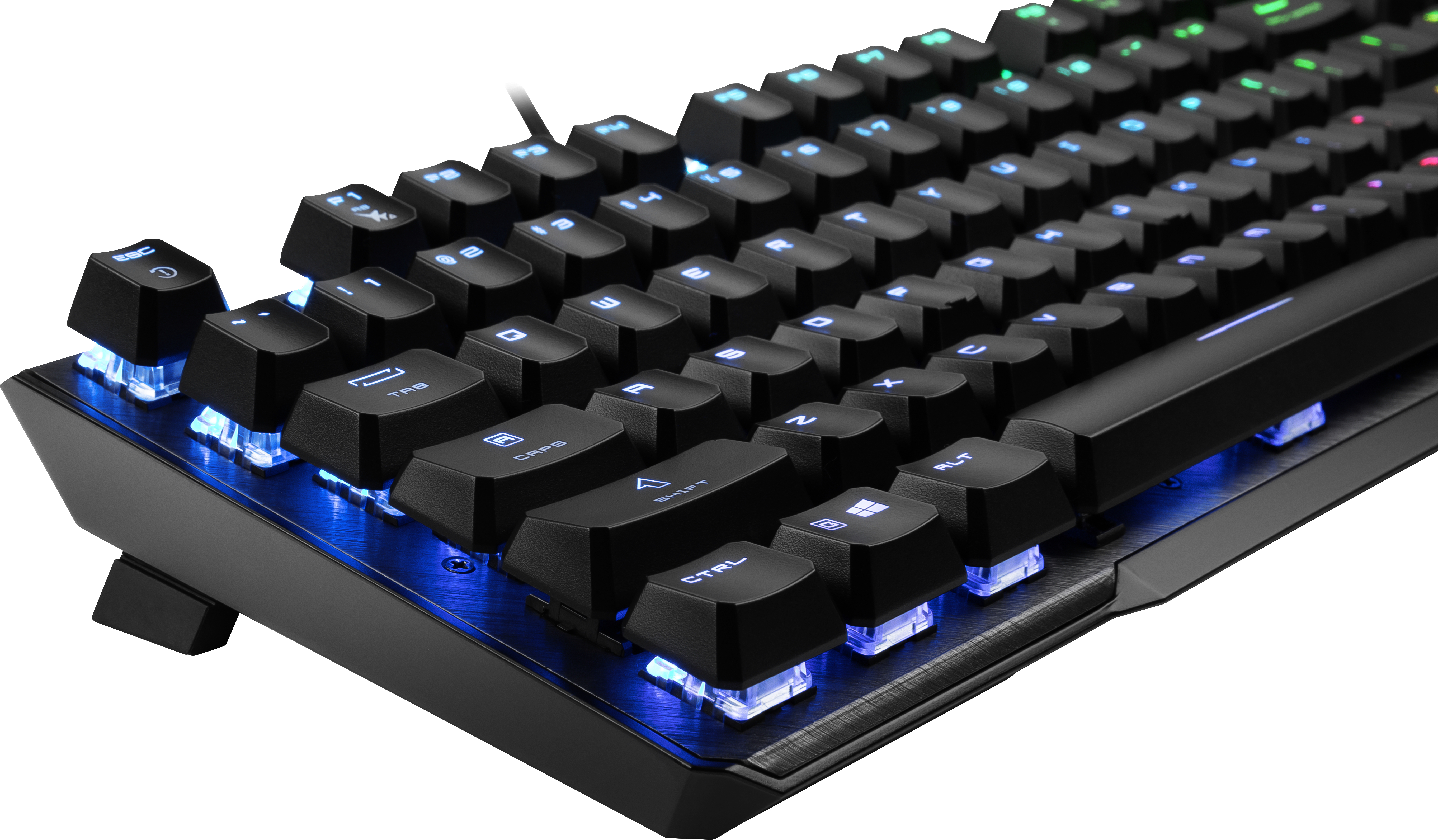 Kailh Layout, White Elite Tastatur schwarz, RGB Vigor QWERTZ (kabelgebunden, pro Taste) Gaming Switch, BW 50 Box DE GK MSI