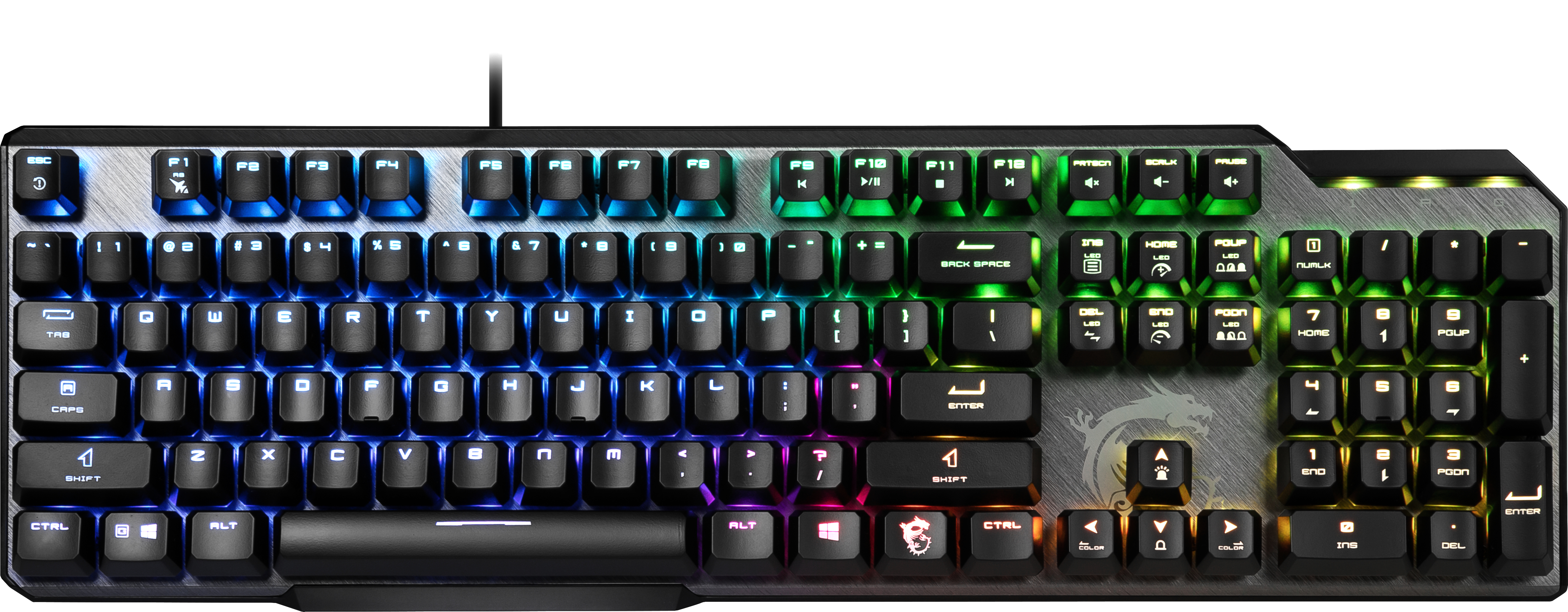 MSI Vigor GK 50 Elite BW DE Gaming Tastatur (kabelgebunden, Kailh Box White Switch, QWERTZ Layout, schwarz, RGB pro Taste)