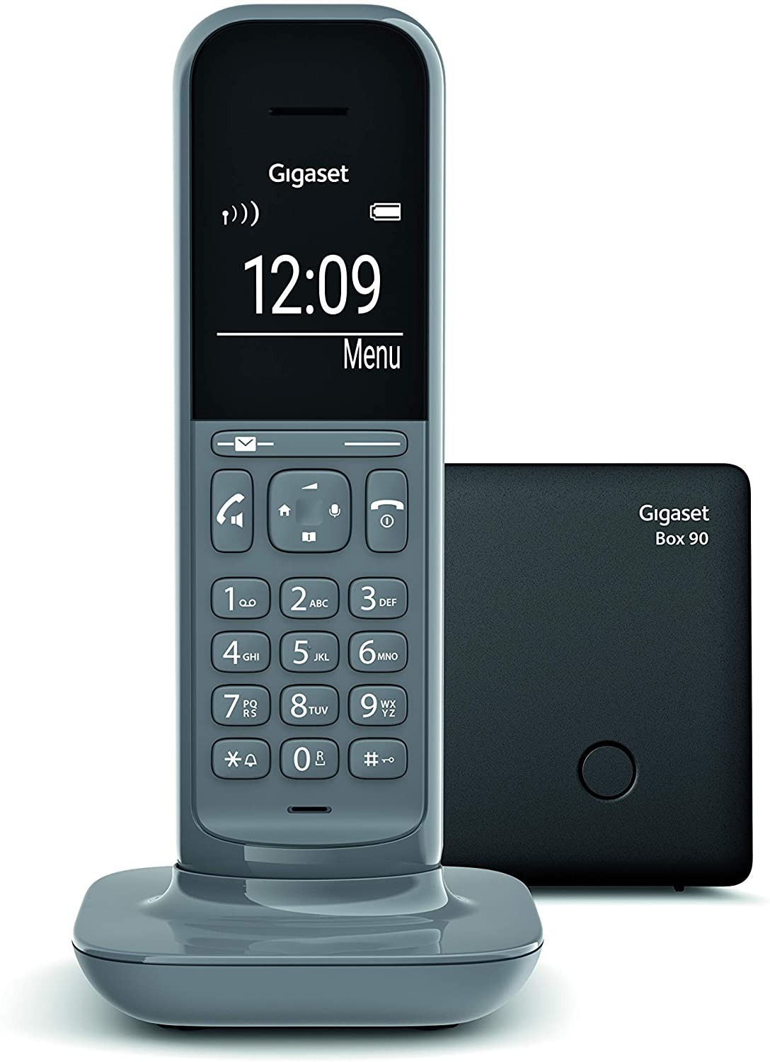 Teléfono - Gigaset CL390, Inalámbrico, Pantalla iluminada, Manos libres, 150 contactos, Gris