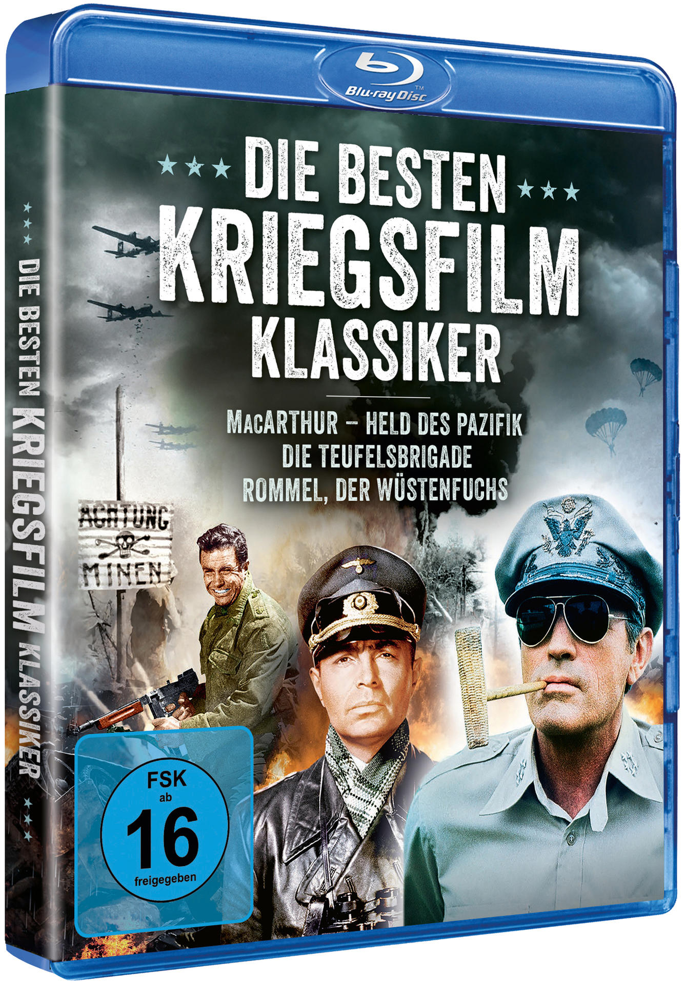 Eine Blu-ray-Disc-Hülle mit dem Titel 'Die besten Kriegsfilm Klassiker'.