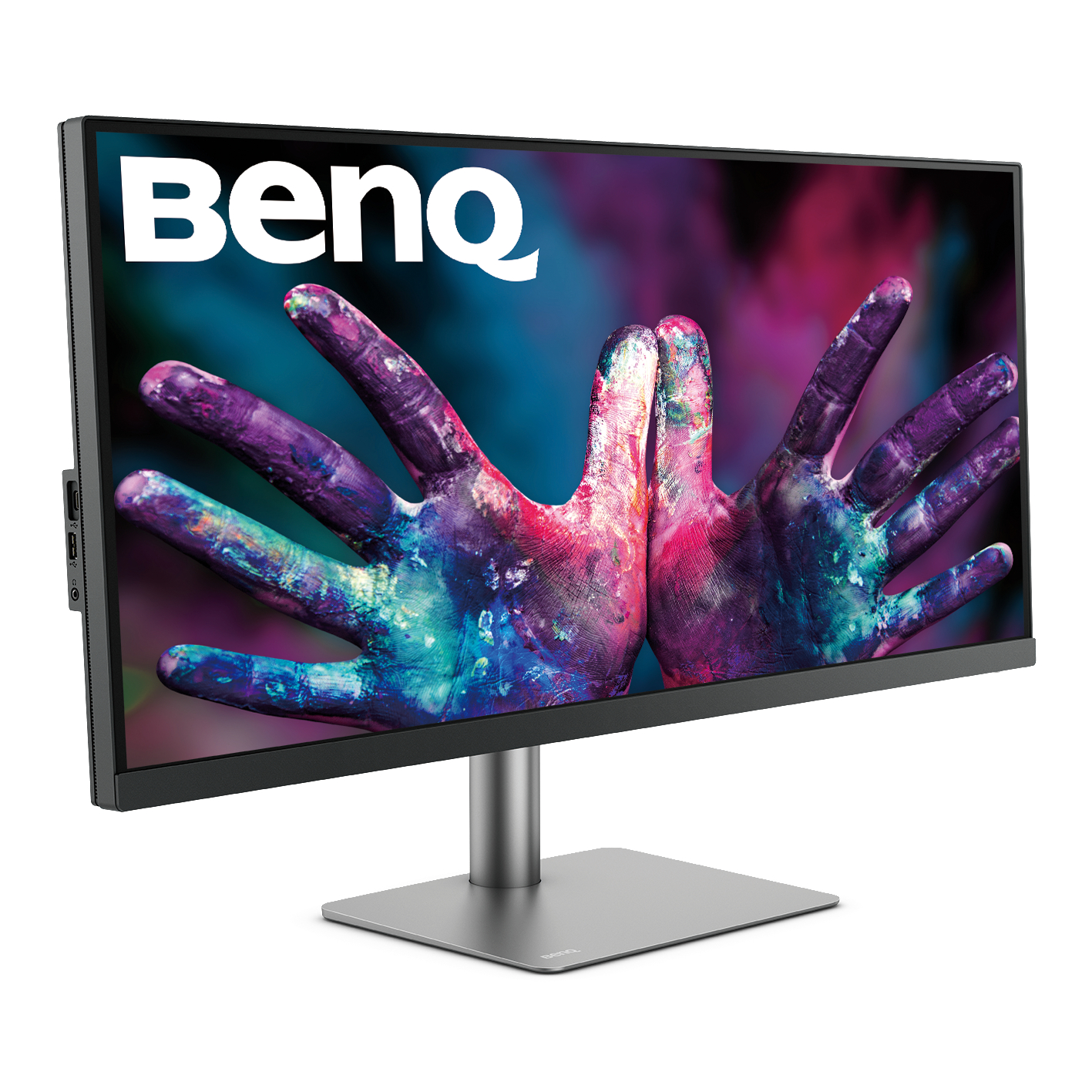 BenQ-Monitor mit farbenfrohem, handgemaltem Display.