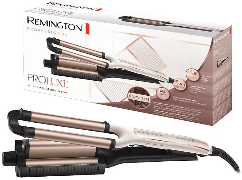 Remington CI91AW proluxe 4-in-1 Welleneisen Gold, 90 Watt