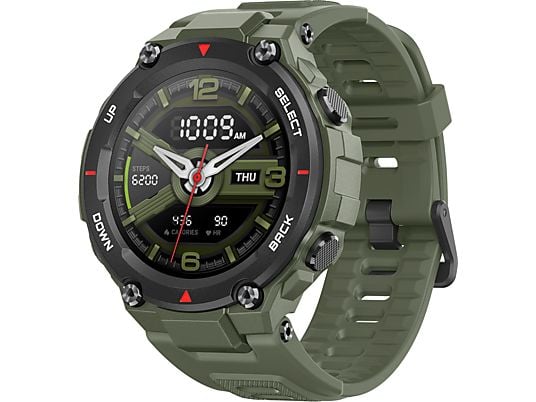 Smartwatch - Amazfit T-Rex ARMY GREEN, Pantalla AMOLED 1.3", Táctil, GPS, Autonomía 20 días, Verde