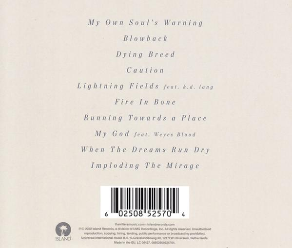 Albumcover mit Titelliste, weißer Hintergrund, schwarzer Text. Albumtitel und Künstler nicht sichtbar.