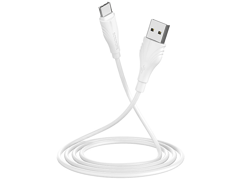 BOROFONE MicroUSB töltőkábel, fehér, 3m