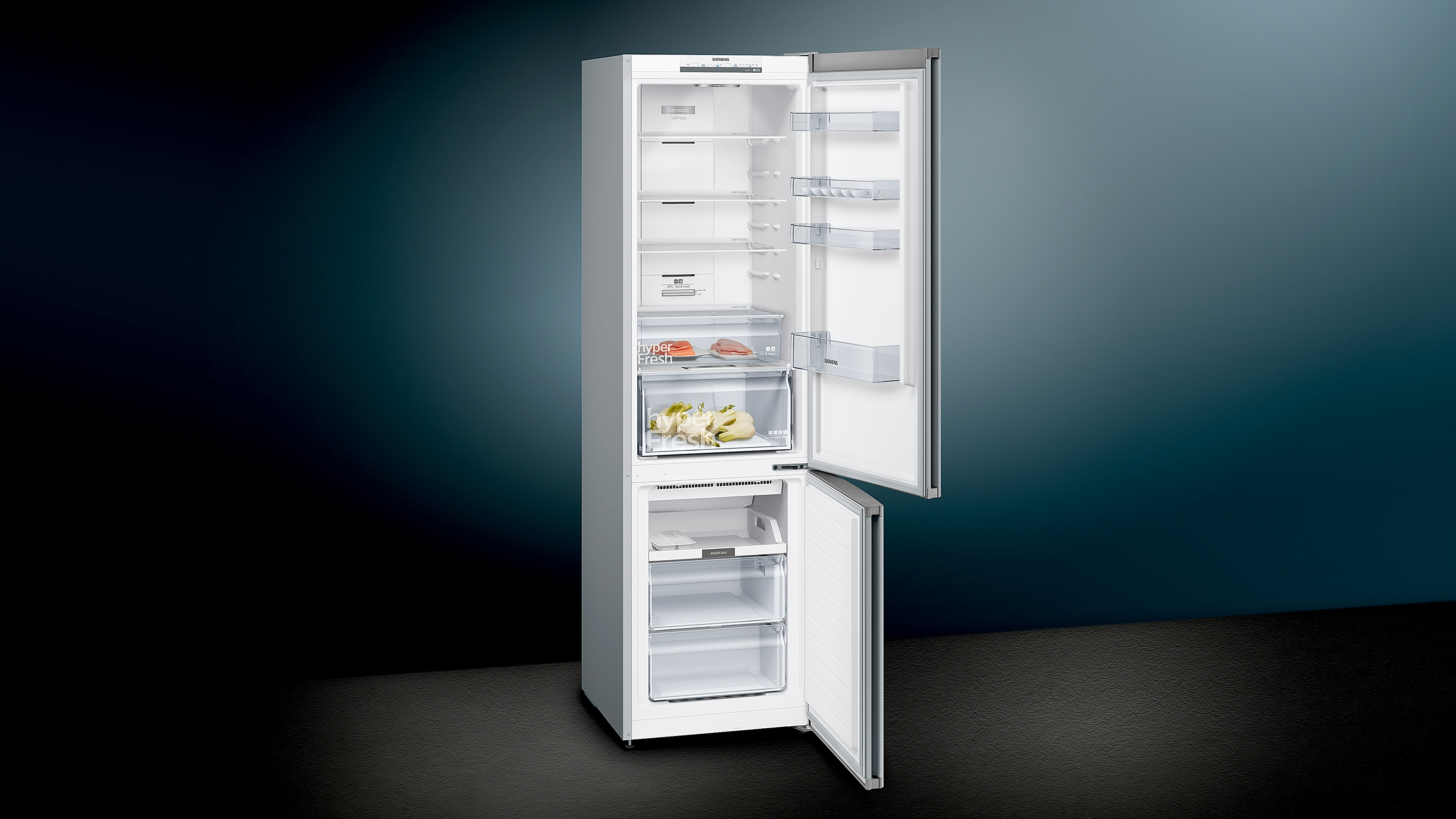 SIEMENS KG39N2LEA IQ300 Kühlgefrierkombination (E, 400 l, 2030 mm hoch, inox-look)