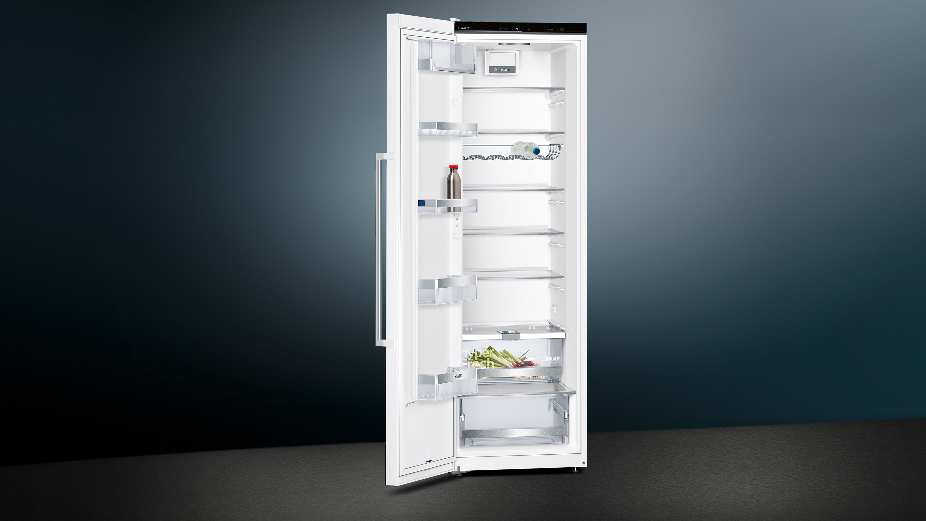 Frigorífico una puerta - Siemens KS36VAWEP, Circulación dinámica, 346 l, 186 cm, 39 dB, Blanco