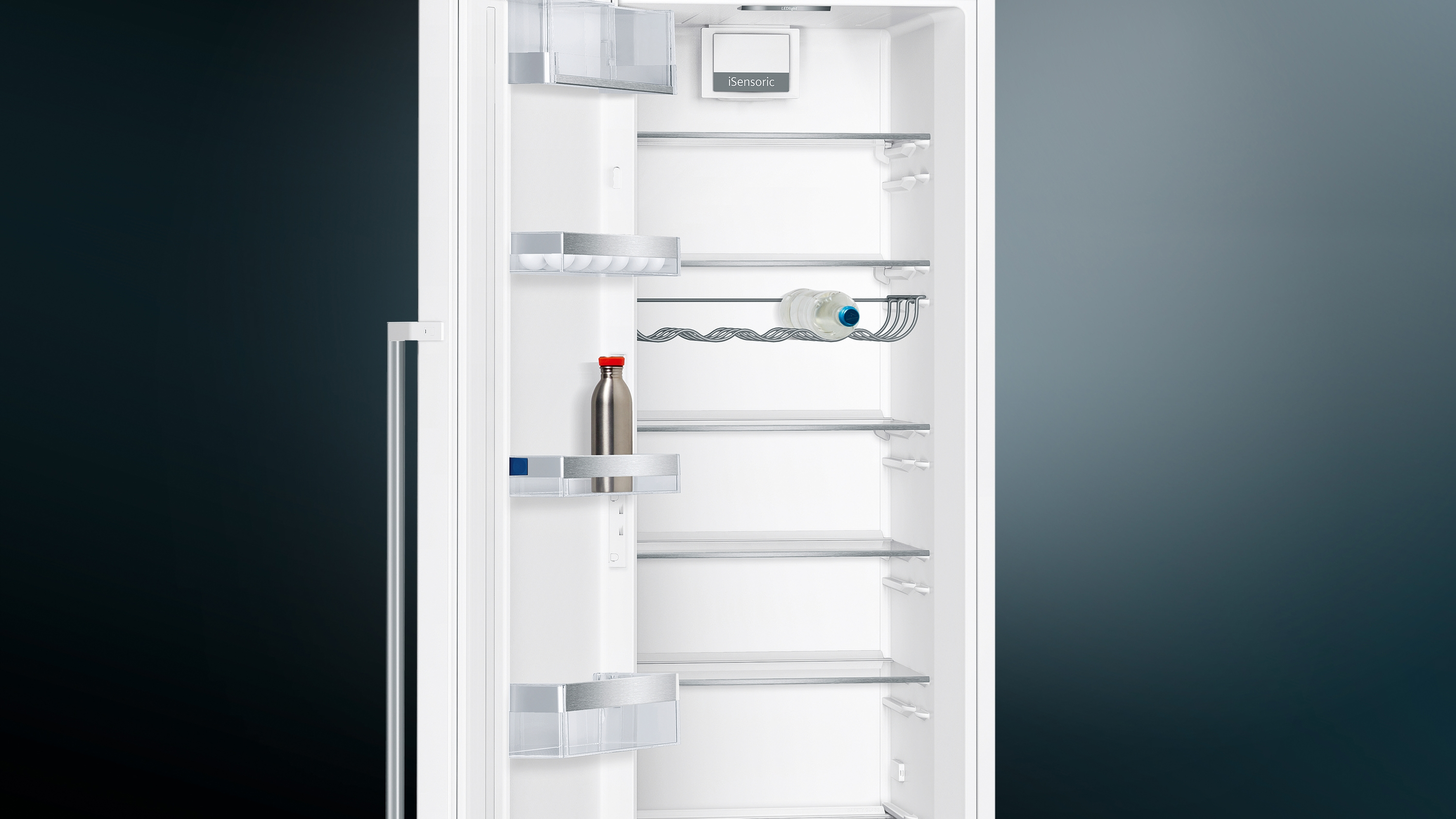 Frigorífico una puerta - Siemens KS36VAWEP, Circulación dinámica, 346 l, 186 cm, 39 dB, Blanco