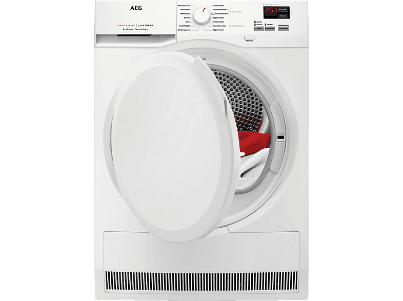 AEG T6DB40370 Kondensationstrockner Serie 6000 ProSense® mit Mengenautomatik (7 kg, B, Weiß ...