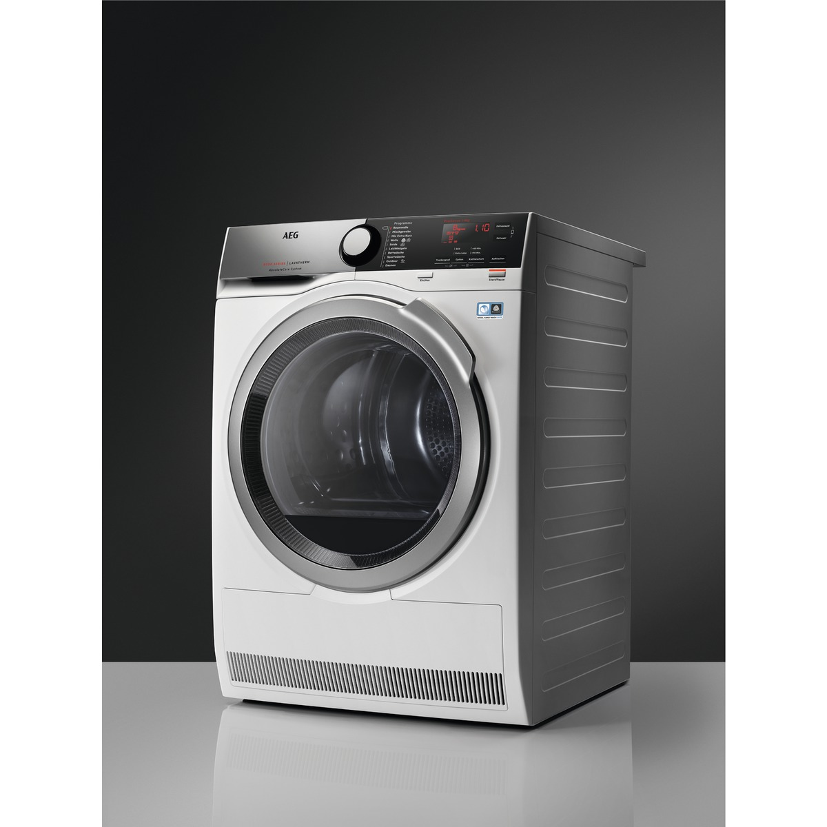AEG T9DE77685 Wärmepumpentrockner Serie 9000 mit FiberPro Mischbeladungtrocknung (8,0 kg, A+++, Weiß / Silber / Silber)