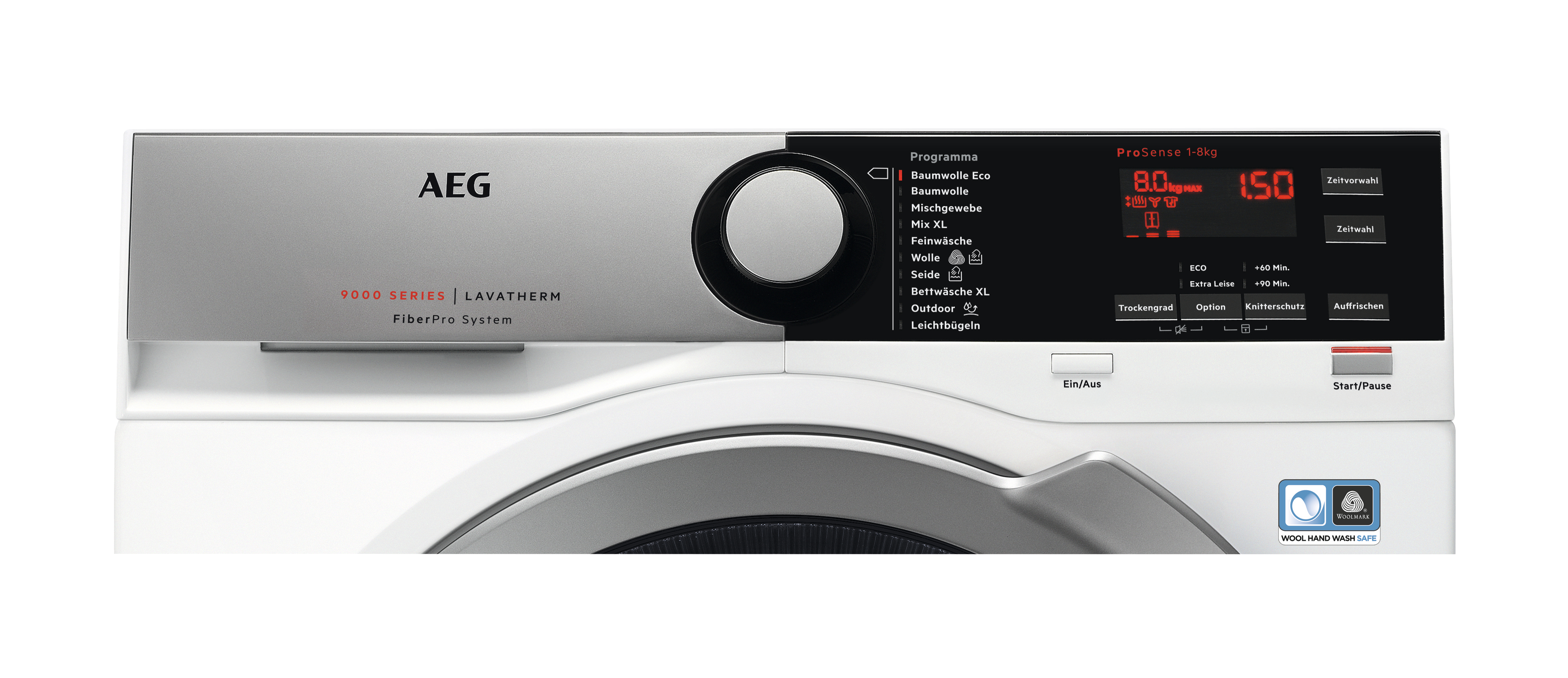 AEG T9DE77685 Wärmepumpentrockner Serie 9000 mit FiberPro Mischbeladungtrocknung (8,0 kg, A+++, Weiß / Silber / Silber)