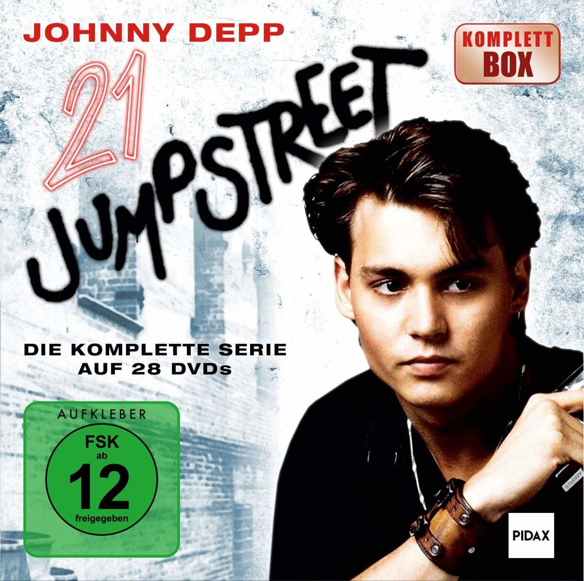 21 Jump Street DVD-Boxset mit dem Gesicht von Johnny Depp.