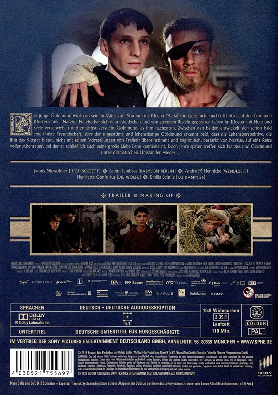 Film-DVD-Cover. Zwei Männer in historischer Kleidung, Text auf Deutsch. Hintergrund ist blau und gold.