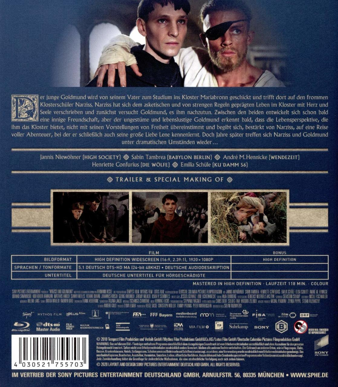 Film-DVD-Cover: zwei Männer, einer mit Augenklappe, Text auf Deutsch und kleine Filmbilder.
