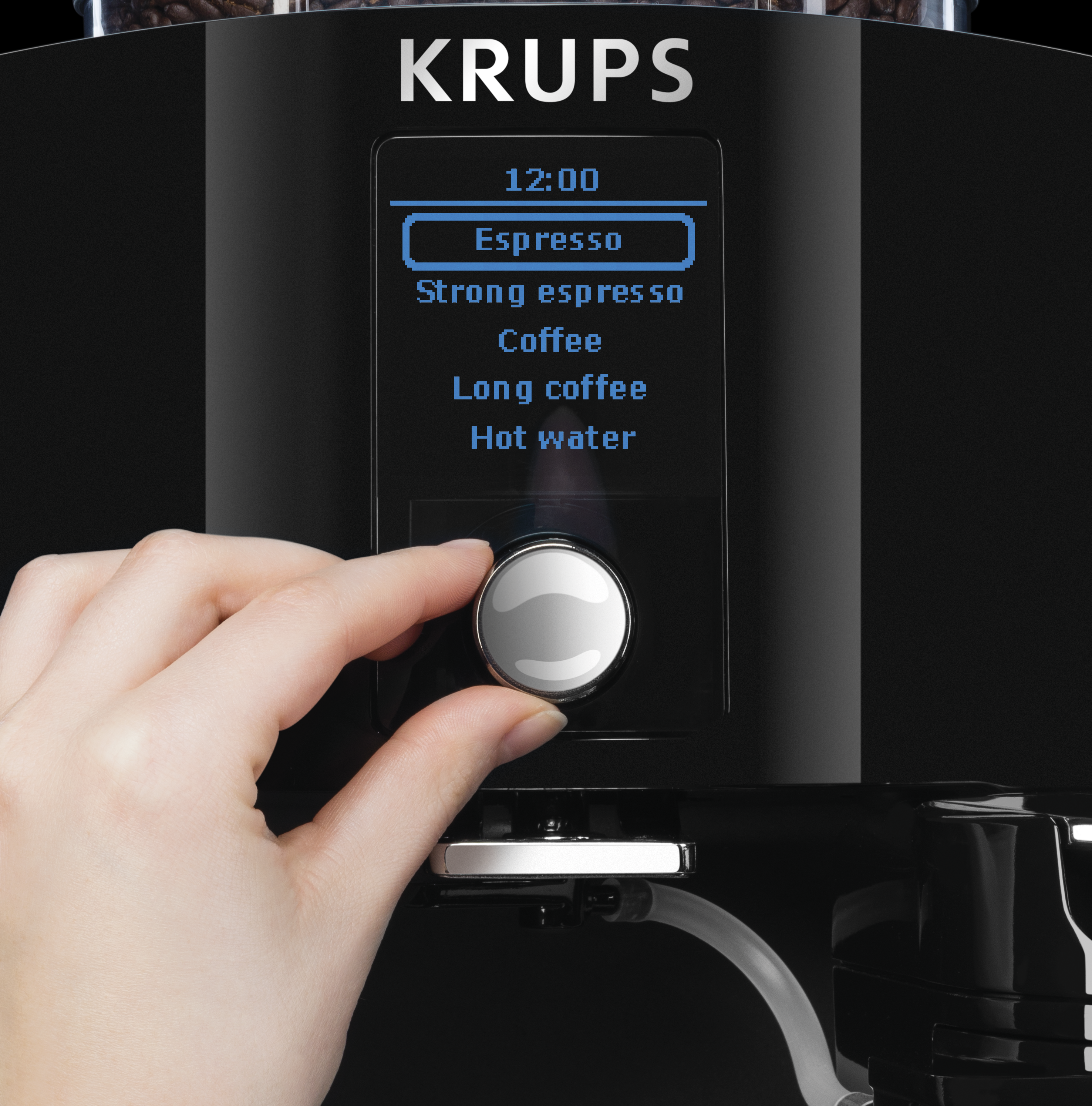 KRUPS Kaffeevollautomat Quattro Force Black EA82F0 Kaffeevollautomat (Schwarz, Express-Edelstahl-Kegelmahlwerk , 15 bar)