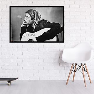 Nirvana Poster Kurt Cobain Smoking  Guitar