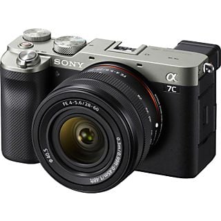 SONY Alpha 7C Systemkamera Gehäuse + 28-60 mm Zoomobjektiv, silber