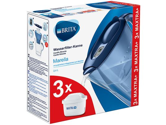 BRITA Marella +3X filtri - Caraffa filtrante (Blu)